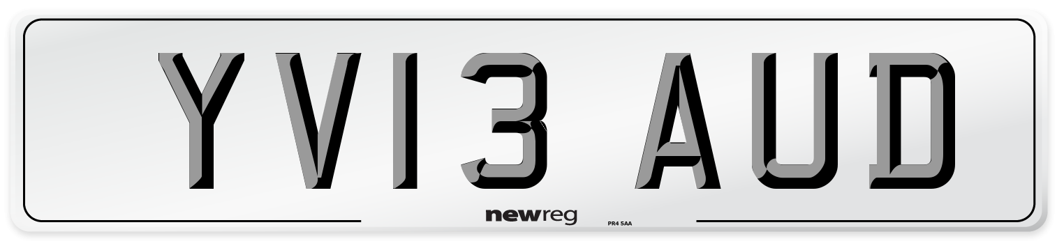 YV13 AUD Number Plate from New Reg